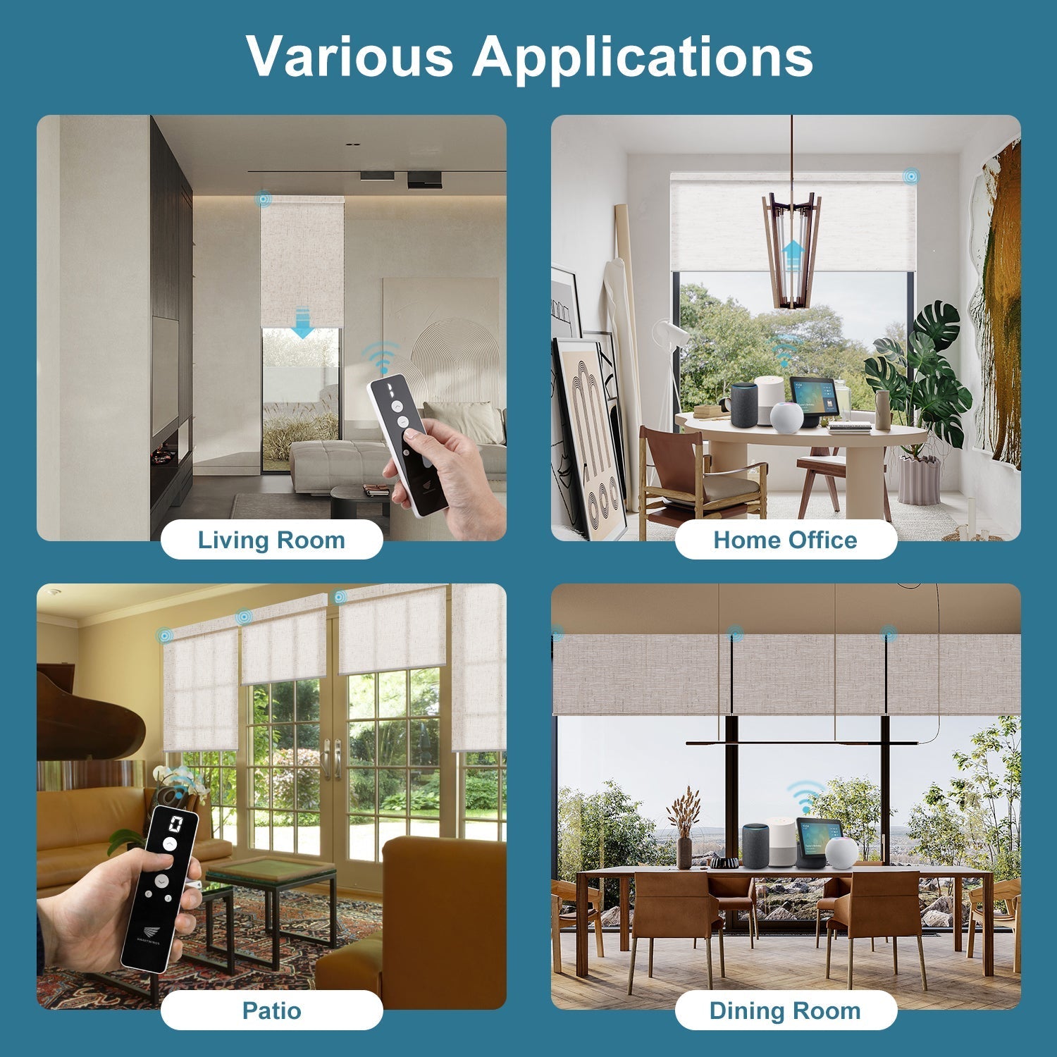 Homnique Motorized Light Filtering Roller Shades 70% Blackout Linen